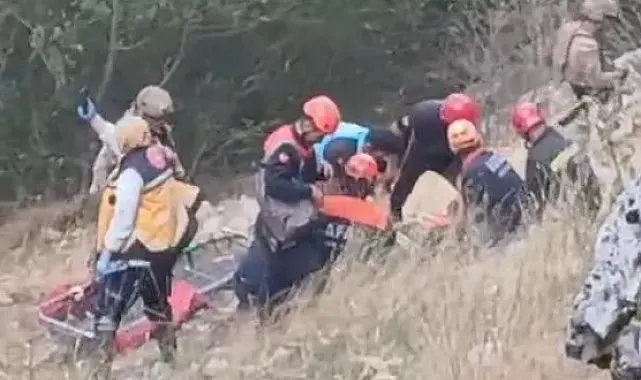Mağarada yaralanan kadın, askeri helikopterle kurtarıldı