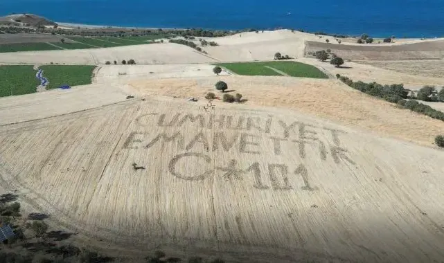 Ayvacık'ta köylülerden anlamı 29 Ekim videosu