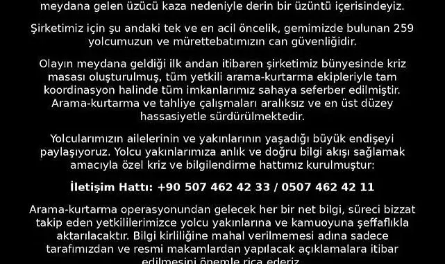Filo Denizcilik'ten Girne açıklarındaki kaza sonrası açıklama: Yolcu yakınları için kriz ve bilgilendirme hattı kuruldu