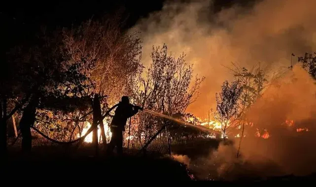 Akseki'de tarım arazisinde yangın