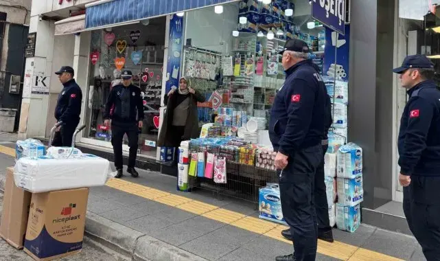 Çorum'da kaldırım işgallerine yönelik denetimler sürüyor